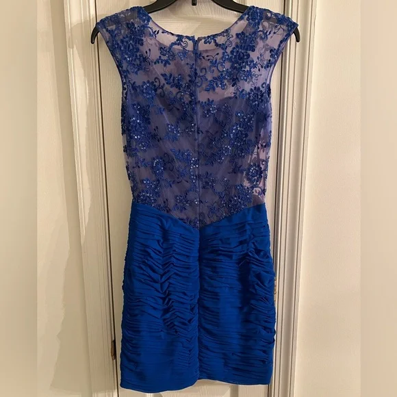 La Femme Short Cocktail Dress Royal Blue Size 2 - Picture 2 of 6